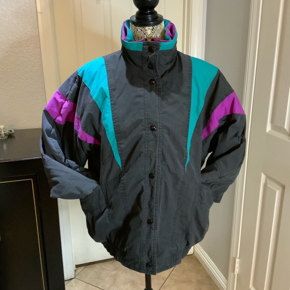 Vintage color block retro jacket
